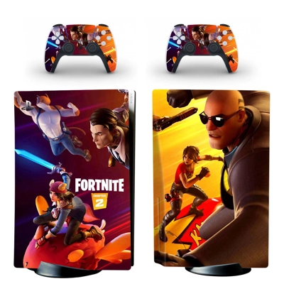 Fortnite decal skin for PS5 Disc Edition Console and two C..