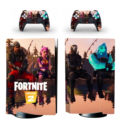Fortnite decal skin for PS5 Disc Edition Console and two Controllers