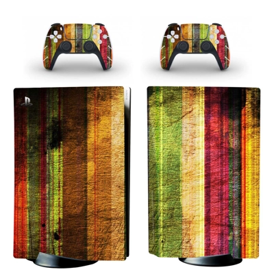 Wood grain decal skin for PS5 Disc Edition Console and two.. Wood grain decal skin for PS5 Disc Edition Console and two..