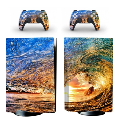 Oil painting decal skin for PS5 Disc Edition Console and two Controllers