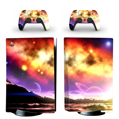 Starry sky decal skin for PS5 Disc Edition Console and two Controllers