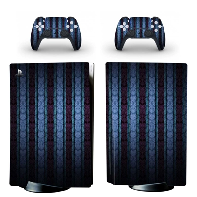 Wood grain decal skin for PS5 Disc Edition Console and two Controllers