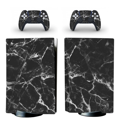 Glass Texture decal skin for PS5 Disc Edition Console and two Controllers