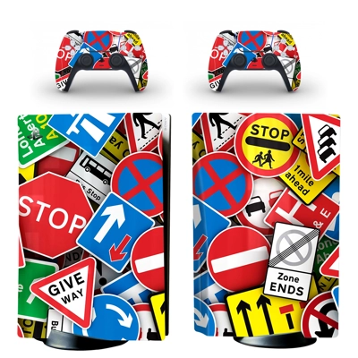 Graffiti decal skin for PS5 Disc Edition Console and two Controllers