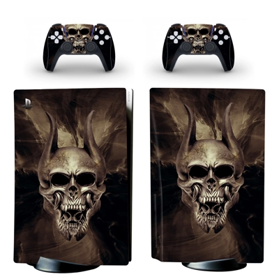 Skull horns decal skin for PS5 Disc Edition Console and tw.. Skull horns decal skin for PS5 Disc Edition Console and tw..
