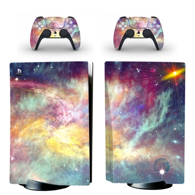 Starry sky decal skin for PS5 Disc Edition Console and two Controllers
