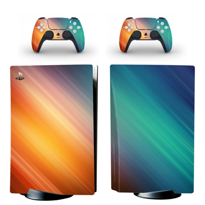 Gradient colors decal skin for PS5 Disc Edition Console and two Controllers