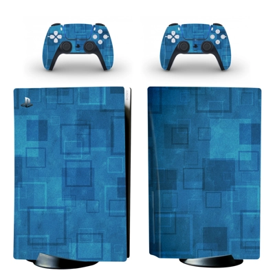 Geometric shapes decal skin for PS5 Disc Edition Console and two Controllers