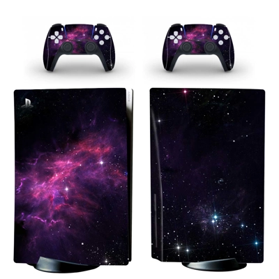Starry sky decal skin for PS5 Disc Edition Console and two Controllers