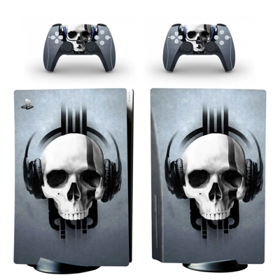 Ghost Skull decal skin for PS5 Disc Edition Console and tw..