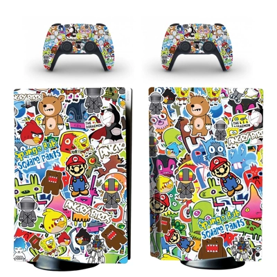 Graffiti decal skin for PS5 Disc Edition Console and two Controllers