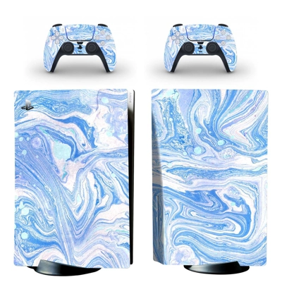 Glossy Texture decal skin for PS5 Disc Edition Console and two Controllers
