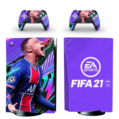 FIFA 21 decal skin for PS5 Disc Edition Console and two Co..