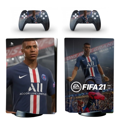 FIFA 21 decal skin for PS5 Disc Edition Console and two Controllers