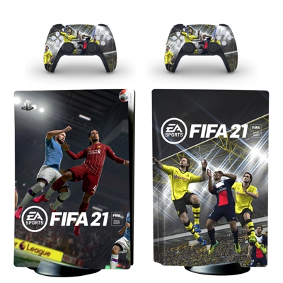 FIFA 21 decal skin for PS5 Disc Edition Console and two Controllers