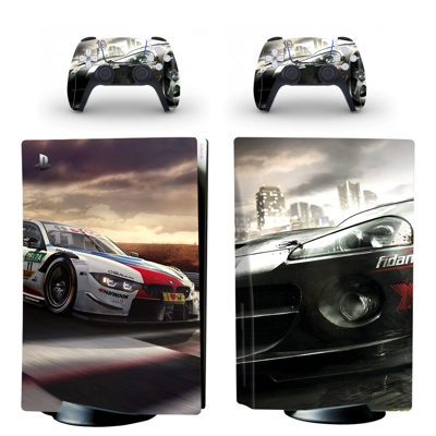 Car Racing decal skin for PS5 Disc Edition Console and two Controllers