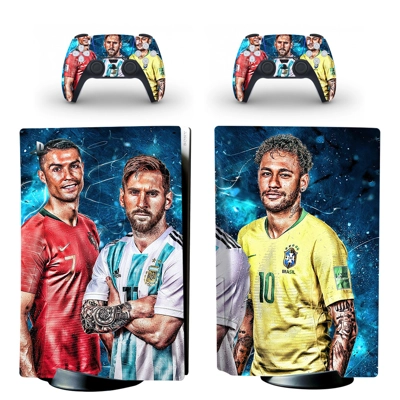 Football Stars decal skin for PS5 Disc Edition Console and two Controllers