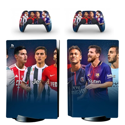 Football Stars decal skin for PS5 Disc Edition Console and two Controllers