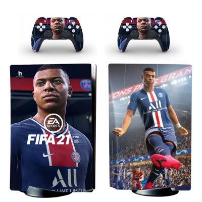 FIFA 21 decal skin for PS5 Disc Edition Console and two Controllers