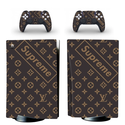 Supreme decal skin for PS5 Disc Edition Console and two Controllers