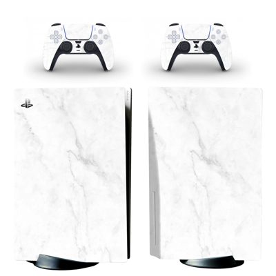 Marble texture decal skin for PS5 Disc Edition Console and two Controllers