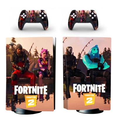 Fortnite decal skin for PS5 Disc Edition Console and two Controllers