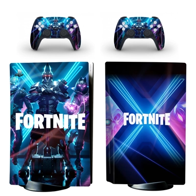 Fortnite decal skin for PS5 Disc Edition Console and two Controllers