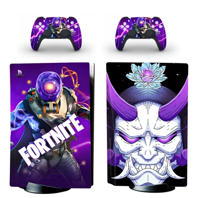 Fortnite decal skin for PS5 Disc Edition Console and two Controllers