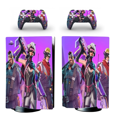 Fortnite decal skin for PS5 Disc Edition Console and two C..