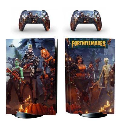 Fortnite decal skin for PS5 Disc Edition Console and two Controllers