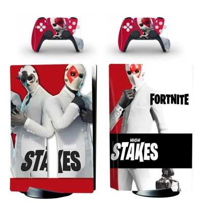 Fortnite decal skin for PS5 Disc Edition Console and two Controllers