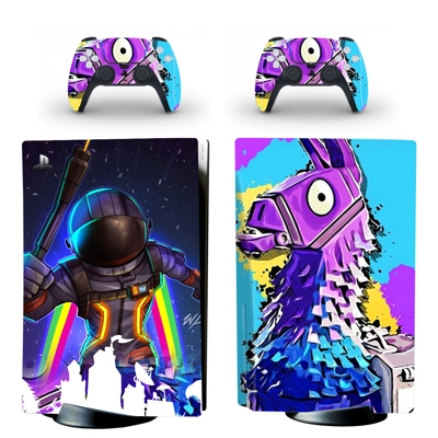 Fortnite decal skin for PS5 Disc Edition Console and two Controllers