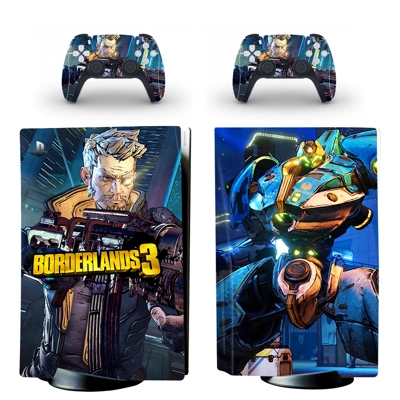 Borderlands 3 decal skin for PS5 Disc Edition Console and two Controllers