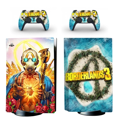 Borderlands 3 decal skin for PS5 Disc Edition Console and two Controllers