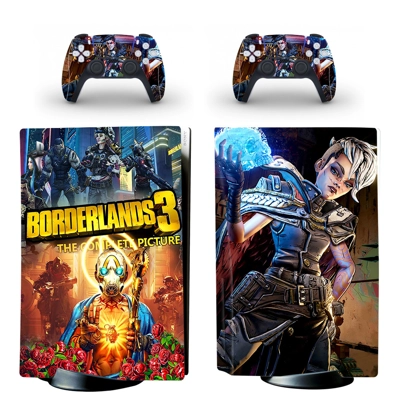 Borderlands 3 decal skin for PS5 Disc Edition Console and two Controllers