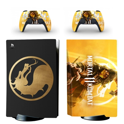 Mortal Kombat 11 decal skin for PS5 Disc Edition Console and two Controllers