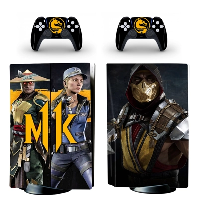 Mortal Kombat 11 decal skin for PS5 Disc Edition Console and two Controllers