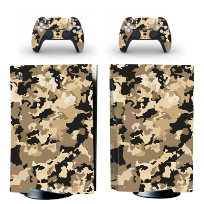 Camouflage Texture decal skin for PS5 Disc Edition Console and two Controllers