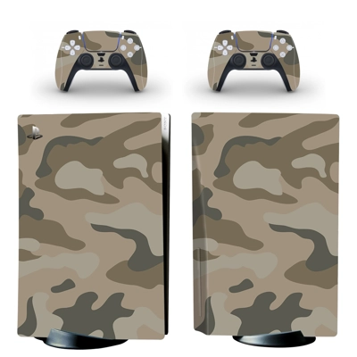 Camouflage Texture decal skin for PS5 Disc Edition Console and two Controllers