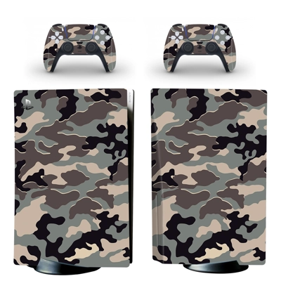 Camouflage Texture decal skin for PS5 Disc Edition Console and two Controllers