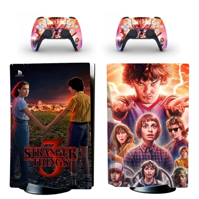 Stranger Things decal skin for PS5 Disc Edition Console and two Controllers