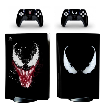Venom decal skin for PS5 Disc Edition Console and two Cont.. Venom decal skin for PS5 Disc Edition Console and two Cont..