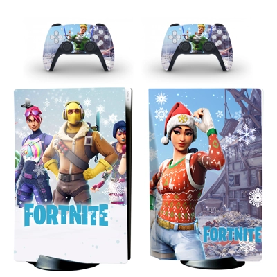 Fortnite decal skin for PS5 Disc Edition Console and two C..