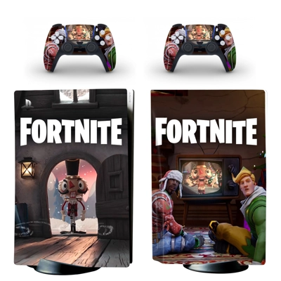 Fortnite decal skin for PS5 Disc Edition Console and two Controllers