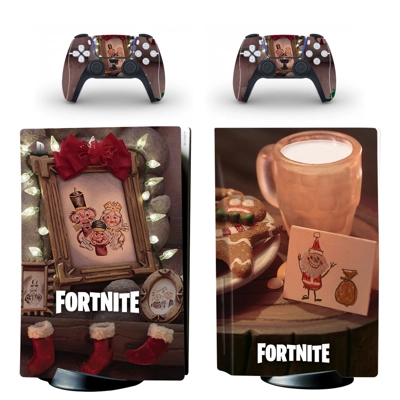 Fortnite decal skin for PS5 Disc Edition Console and two Controllers
