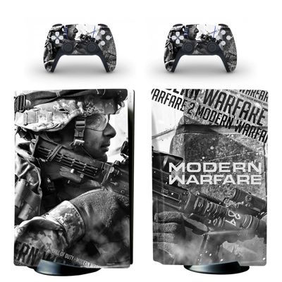 COD Modern Warfare decal skin for PS5 Disc Edition Console and two Controllers