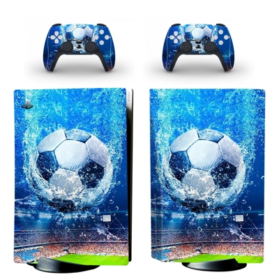 Football Wallpaper decal skin for PS5 Disc Edition Console and two Controllers