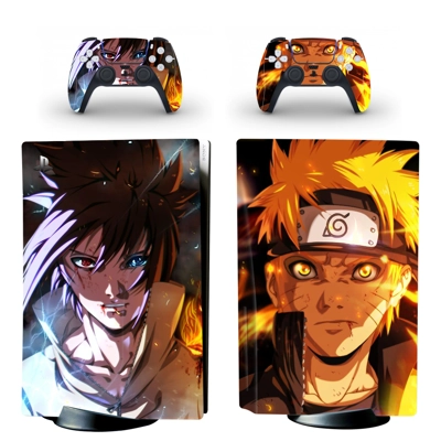 Naruto Sasuke decal skin for PS5 Disc Edition Console and two Controllers