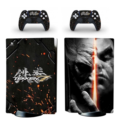 Tekken 7 decal skin for PS5 Disc Edition Console and two Controllers