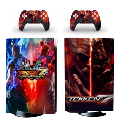 Tekken 7 decal skin for PS5 Disc Edition Console and two Controllers